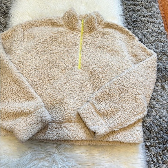 wild fable Tops - Beige Teddy 1/4 Zip Pullover